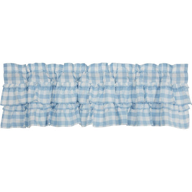 Annie Buffalo Blue Check Ruffled Valance 16x60 VHC Brands - The Fox Decor